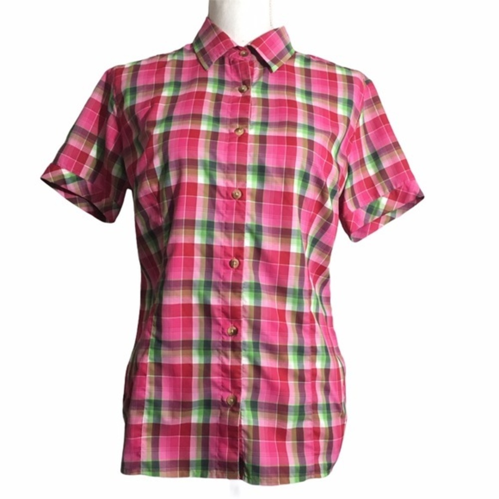 American Outback Dry System plaid top. Sz Med
